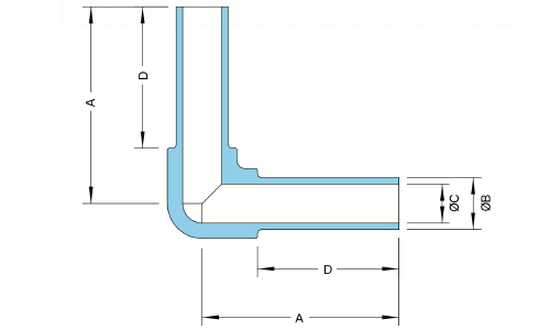 PFA Welded Equal Elbow Fitting